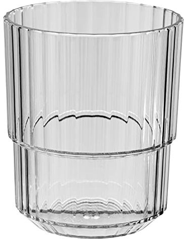 APS Bicchiere in plastica Tritan di alta qualità con 0,3 litri, senza BPA, impilabile, infrangibile, riutilizzabile, lavabile in lavastoviglie, 300 ml, grigio french