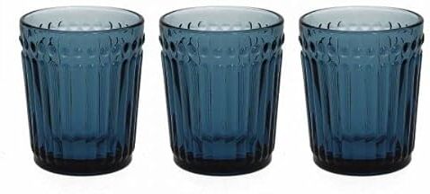 Tognana Dorico Set 3 bicchieri in pasta di vetro blu cc 300