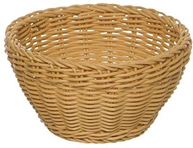 APS Basket, Rotondo, Cestino di Frutta, Cestino per la Colazione, Scivolo, Cestino da Regalo, Intrecciato a Mano Ø 29 cm, H: 7 cm Polipropilene, Marrone