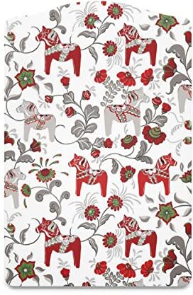 Arvidssons Textil Leksand Vassoio da portata, 20 x 30 cm, colore: Bianco/Rosso/Verde