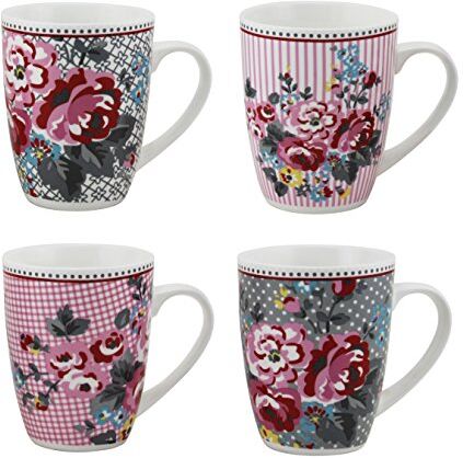 PREMIER Pippa Set 4 Tazze, New Bone China, Multicolore