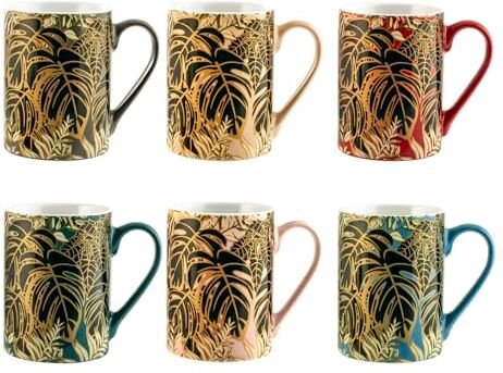 H&H set 6 mug botanical winter assortite cc 340