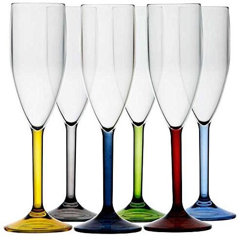 Marine Business Party Set Flute Base Colorata, 6 Pezzi