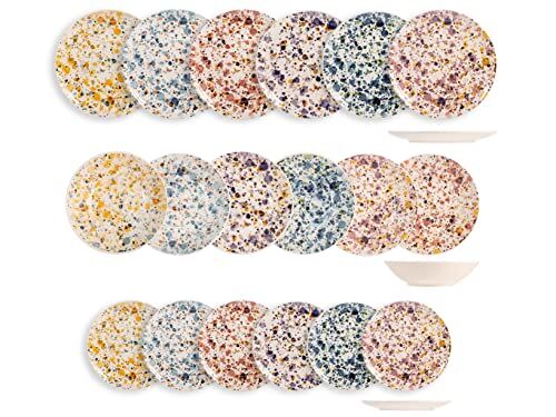 H&H servizio tavola 18 pezzi sprinkle in stoneware