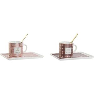 Tazza Dkd Home Decor - Rosa Marrón Acciaio Inox - 2 Pezzi Tazza Dkd Home Decor - Rosa Marrón Acciaio Inox - 2 Pezzi