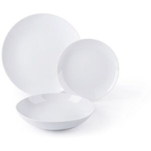 Excelsa Coup Servizio Piatti 18 Pezzi, Porcellana, Bianco Excelsa Coup Servizio Piatti 18 Pezzi, Porcellana, Bianco