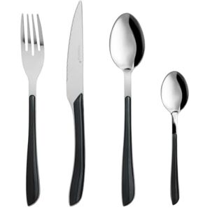 Altri Brand Set di Posate 24 Pezzi Manico Nero - Set di Posate Altri Brand Set di Posate 24 Pezzi Manico Nero - Set di Posate
