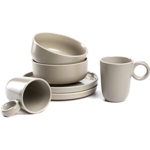 Leonardo HOME Set di stoviglie ROMA 6 pezzi • servizio colazione per 2 persone • 2 bicchieri, ciotole e piatti in set • lavabile in microonde e lavastoviglie • impilabile • ceramica • beige • Leonardo HOME Set di stoviglie ROMA 6 pezzi • servizio colazione per 2 persone • 2 bicchieri, ciotole e piatti in set • lavabile in microonde e lavastoviglie • impilabile • ceramica • beige •