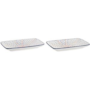 DKD Home Decor Vassoio Portaposate in Porcellana - 2 Pezzi DKD Home Decor Vassoio Portaposate in Porcellana - 2 Pezzi