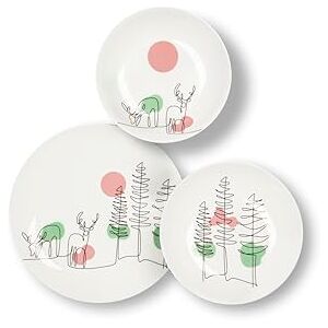 Set di stoviglie di Natale Excelsa 18 pezzi - Design multicolore festivo Set di stoviglie di Natale Excelsa 18 pezzi - Design multicolore festivo