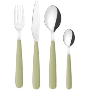 Guzzini Set 24 posate in acciaio inossidabile, bianco, "POP" (verde alga) Guzzini Set 24 posate in acciaio inossidabile, bianco, "POP" (verde alga)