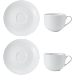 Set Tazza e Sottopiatto Mikasa Chalk - 220ml Bianco Set Tazza e Sottopiatto Mikasa Chalk - 220ml Bianco