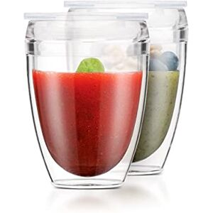 Bodum Set 2 gobelets Pavina To Go Double paroi plastique Couvercle hermétique 30 cl Transparent Bodum Set 2 gobelets Pavina To Go Double paroi plastique Couvercle hermétique 30 cl Transparent