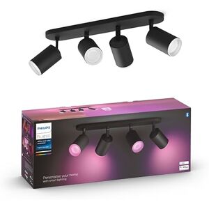 Philips Fugato White & Color Ambiance Spot 4 flg. nero 4x350lm, dimmerabile, 16 milioni di colori, controllabile tramite app, compatibile con Amazon Alexa (Echo, Echo Dot) Philips Fugato White & Color Ambiance Spot 4 flg. nero 4x350lm, dimmerabile, 16 milioni di colori, controllabile tramite app, compatibile con Amazon Alexa (Echo, Echo Dot)