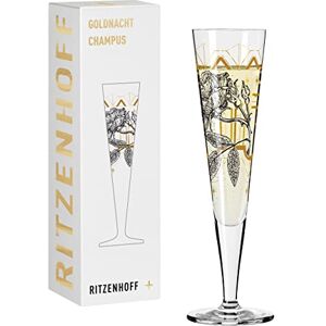 RITZENHOFF Bicchiere da champagne 200 ml Serie Goldnacht No. 29 Motivo roseto con oro vero Made in Germany RITZENHOFF Bicchiere da champagne 200 ml Serie Goldnacht No. 29 Motivo roseto con oro vero Made in Germany