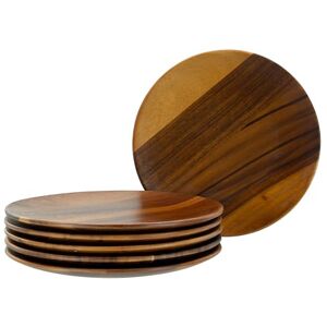 Creatable , , Serie Akazienholz Nature Collection, 6-teiliges Geschirrset, Teller Set aus Holz Creatable , , Serie Akazienholz Nature Collection, 6-teiliges Geschirrset, Teller Set aus Holz