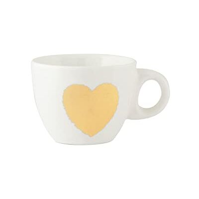 H&H Amour Set 6 Tazzine Caffè, New Bone China, Bianco, Oro, 100 ml H&H Amour Set 6 Tazzine Caffè, New Bone China, Bianco, Oro, 100 ml