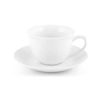 H&H , Set 6 Tazze da Tè Festonate con Piatto in Porcellana Bianca – 230 cc – Lavabili in Lavastoviglie e Utilizzabili in Microonde H&H , Set 6 Tazze da Tè Festonate con Piatto in Porcellana Bianca – 230 cc – Lavabili in Lavastoviglie e Utilizzabili in Microonde