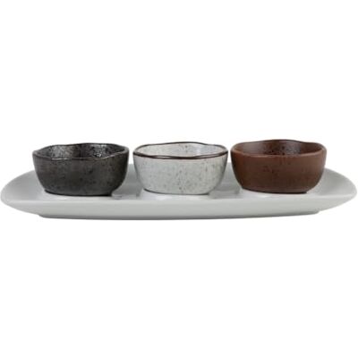 Holst Porzellan FD 131 Set di 4 salse in porcellana "Reactive-Mix", 29 x 14 x 6,5 cm, 1 set Holst Porzellan FD 131 Set di 4 salse in porcellana "Reactive-Mix", 29 x 14 x 6,5 cm, 1 set
