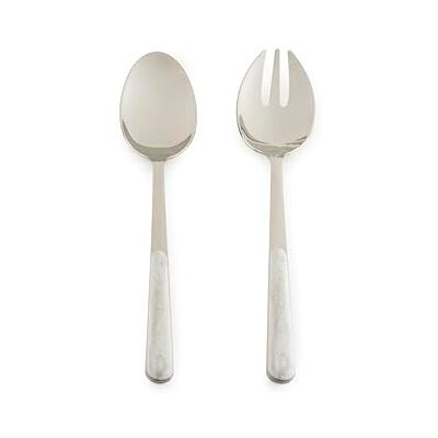 Excelsa Wood Set Posate da Insalata, Cucchiaio e Forchetta 23 cm, Acciaio Inox con Manico Effetto Legno Excelsa Wood Set Posate da Insalata, Cucchiaio e Forchetta 23 cm, Acciaio Inox con Manico Effetto Legno