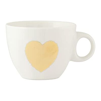 H&H Amour Set 6 Tazze Tè, New Bone China, Bianco, Oro, 220 ml H&H Amour Set 6 Tazze Tè, New Bone China, Bianco, Oro, 220 ml