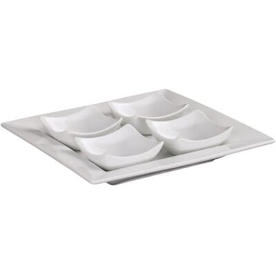 Holst Porzellan YK 1141 Set da 5 salse e salse, in porcellana, colore: Bianco Holst Porzellan YK 1141 Set da 5 salse e salse, in porcellana, colore: Bianco