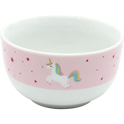 Dekohelden24 Ciotola per bambini con unicorno e pasto magico, altezza ca. 5,8 x 11 cm, capacità 250 ml, porcellana, 11 cm, Dekohelden24 Ciotola per bambini con unicorno e pasto magico, altezza ca. 5,8 x 11 cm, capacità 250 ml, porcellana, 11 cm,