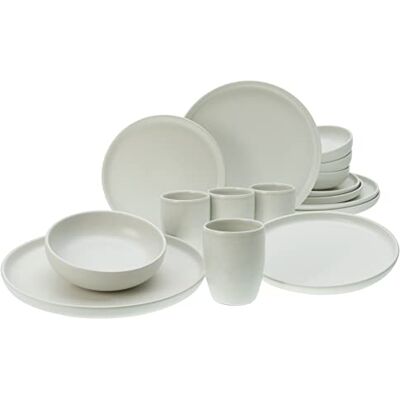 Creatable , , Serie Uno Offwhite, 16-teiliges Geschirrset, Kombiservice aus Steinzeug Creatable , , Serie Uno Offwhite, 16-teiliges Geschirrset, Kombiservice aus Steinzeug