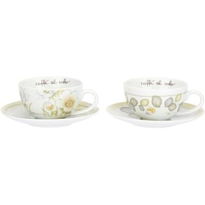 THUN Set 2 tazze medie porcellana Collezione Bloom h5,8 cm ⌀10 cm, manico 1,4 cm; piatto ⌀15,9 cm THUN Set 2 tazze medie porcellana Collezione Bloom h5,8 cm ⌀10 cm, manico 1,4 cm; piatto ⌀15,9 cm