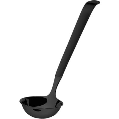 Amefa BUFFET Tappetino per porzioni grande, mestolo per salsa, cucchiaio per catering, mestolo, posate da servizio, acciaio inox 18/10, satinato, nero, lunghezza: 26 cm Amefa BUFFET Tappetino per porzioni grande, mestolo per salsa, cucchiaio per catering, mestolo, posate da servizio, acciaio inox 18/10, satinato, nero, lunghezza: 26 cm