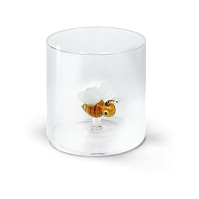 Western Digital Bicchiere in vetro borosilicato. Capacità 250 ml. Decoro ape. Western Digital Bicchiere in vetro borosilicato. Capacità 250 ml. Decoro ape.