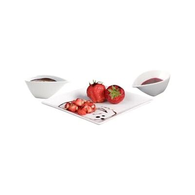 Holst Porzellan Servizio da dessert Canton con salsa, 3 pezzi, 19 x 19 x 2,5 cm, colore: Bianco Holst Porzellan Servizio da dessert Canton con salsa, 3 pezzi, 19 x 19 x 2,5 cm, colore: Bianco
