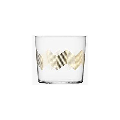 LSA International Chevron Tumbler, 310 ml, Oro, Assortiti, 4 Pezzi, Glass LSA International Chevron Tumbler, 310 ml, Oro, Assortiti, 4 Pezzi, Glass