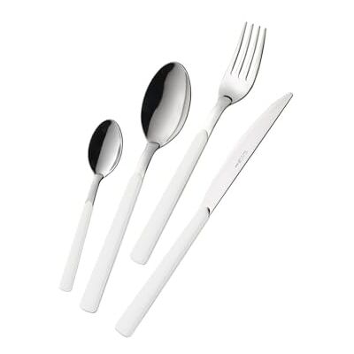 Avilia Set di 24 Posate in Acciaio Inox 18/10 Bianco – 6 Forchette, 6 Coltelli, 6 Cucchiai e 6 Cucchiaini – Design Moderno, Elegante e Durevole per Tavole Contemporanee, Facili da Pulire e Resistente Avilia Set di 24 Posate in Acciaio Inox 18/10 Bianco – 6 Forchette, 6 Coltelli, 6 Cucchiai e 6 Cucchiaini – Design Moderno, Elegante e Durevole per Tavole Contemporanee, Facili da Pulire e Resistente