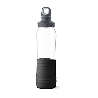 Emsa N31001 Drink2Go Borraccia in vetro Capacità: 0,7 litri tappo a vite nero Emsa N31001 Drink2Go Borraccia in vetro Capacità: 0,7 litri tappo a vite nero