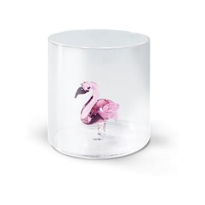 Western Digital Bicchiere in vetro borosilicato. Capacità 250 ml. Decoro fenicottero. Western Digital Bicchiere in vetro borosilicato. Capacità 250 ml. Decoro fenicottero.
