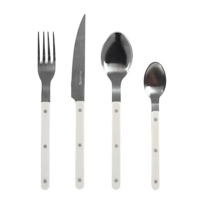 H&H Servizio 24 Posate Tavola Invictus in Acciaio Inox, Manico in Plastica Bianca – 6 Cucchiai, 6 Forchette, 6 Coltelli, 6 Cucchiaini – Lavabili in Lavastoviglie H&H Servizio 24 Posate Tavola Invictus in Acciaio Inox, Manico in Plastica Bianca – 6 Cucchiai, 6 Forchette, 6 Coltelli, 6 Cucchiaini – Lavabili in Lavastoviglie