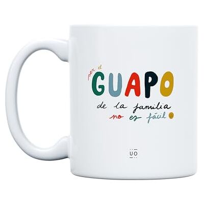 UO Tazza regalo con messaggio Essere il bello della famiglia non è facile, regalo per amici, regalo originale per fratelli, regalo divertente per cugini, 350 ml, ceramica UO Tazza regalo con messaggio Essere il bello della famiglia non è facile, regalo per amici, regalo originale per fratelli, regalo divertente per cugini, 350 ml, ceramica