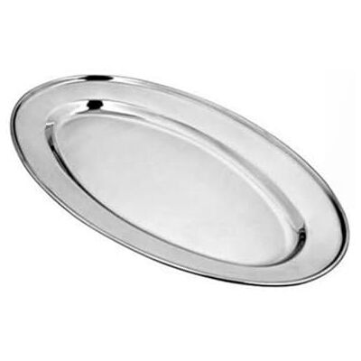 DRW Vassoio ovale in acciaio inox 6 pezzi 50 cm DRW Vassoio ovale in acciaio inox 6 pezzi 50 cm