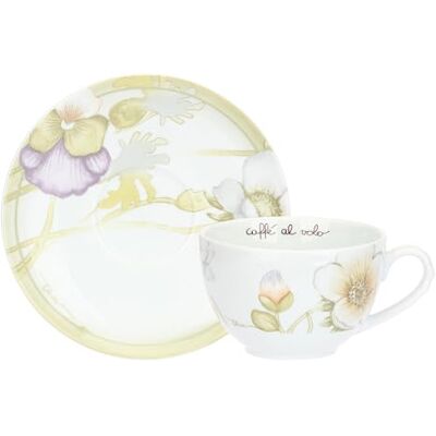 THUN Set 2 tazze colazione con piattino porcellana Collezione Bloom h8 cm, ⌀12,3 cm, manico 1,6 cm; piatto ⌀17,6 cm THUN Set 2 tazze colazione con piattino porcellana Collezione Bloom h8 cm, ⌀12,3 cm, manico 1,6 cm; piatto ⌀17,6 cm