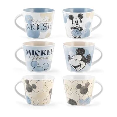 H&H Set 6 Tazze da Tè Mickey Blogger in New Bone China – Decoro Disney, Senza Piattino, Capacità 280 cc H&H Set 6 Tazze da Tè Mickey Blogger in New Bone China – Decoro Disney, Senza Piattino, Capacità 280 cc