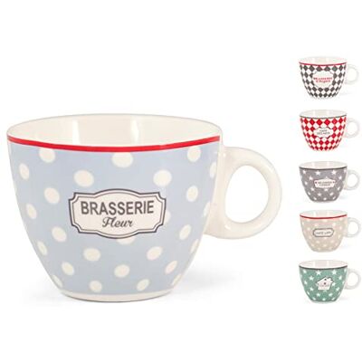 H&H Brasserie Set Tazze tè Senza Piattino, New Bone China, Multicolore, 6 unità H&H Brasserie Set Tazze tè Senza Piattino, New Bone China, Multicolore, 6 unità