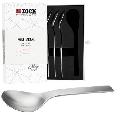 F. DICK PURE METAL Set di 4 cucchiai da tavola (cucchiai con una superficie satinata, qualità dell'acciaio conservato, ideale per zuppe, stufati) F. DICK PURE METAL Set di 4 cucchiai da tavola (cucchiai con una superficie satinata, qualità dell'acciaio conservato, ideale per zuppe, stufati)