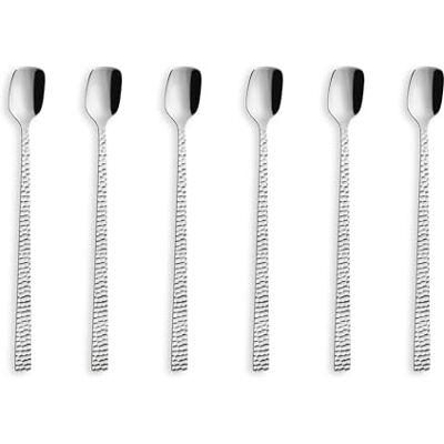 Amefa Felicity, set di 6 cucchiai per latte macchiato e long drink, cucchiai lunghi martellati, cucchiai di alta qualità, design martellato, posate in acciaio inox 18/0, lavabili in lavastoviglie Amefa Felicity, set di 6 cucchiai per latte macchiato e long drink, cucchiai lunghi martellati, cucchiai di alta qualità, design martellato, posate in acciaio inox 18/0, lavabili in lavastoviglie
