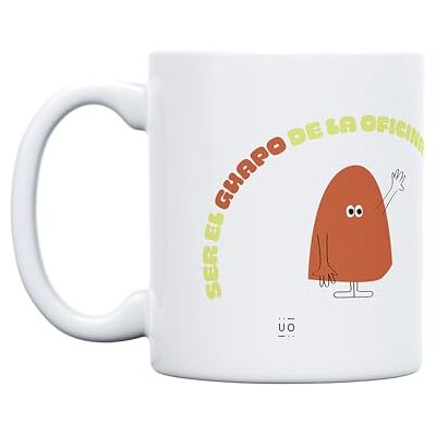 UO Tazza regalo con messaggio Essere il bello dell'ufficio non è facile, regalo per amici, regalo originale per amico invisibile, regalo divertente per gli mini, 350 ml, ceramica UO Tazza regalo con messaggio Essere il bello dell'ufficio non è facile, regalo per amici, regalo originale per amico invisibile, regalo divertente per gli mini, 350 ml, ceramica