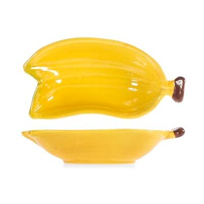 H&H Centrotavola Banana in Stoneware Decorato – Vassoio da Tavola in Ceramica – Design Frutta Originale – 21x11x5h cm – Elegante e Funzionale H&H Centrotavola Banana in Stoneware Decorato – Vassoio da Tavola in Ceramica – Design Frutta Originale – 21x11x5h cm – Elegante e Funzionale