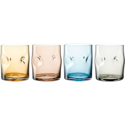 Leonardo HOME Bicchiere VESUVIO • Set di 4 bicchieri • 300 ml • vetro colorato • fatto a mano • bicchiere per acqua • bicchieri per bevande analcoliche • lavabile in lavastoviglie • tacche Leonardo HOME Bicchiere VESUVIO • Set di 4 bicchieri • 300 ml • vetro colorato • fatto a mano • bicchiere per acqua • bicchieri per bevande analcoliche • lavabile in lavastoviglie • tacche