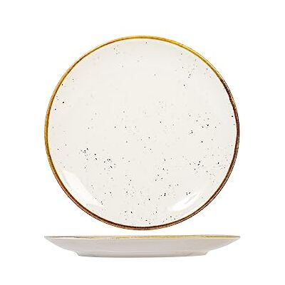 Home Saturnia Stains Set 6 Piatti Piani, Porcellana Decorata, Beige, 28cm Home Saturnia Stains Set 6 Piatti Piani, Porcellana Decorata, Beige, 28cm