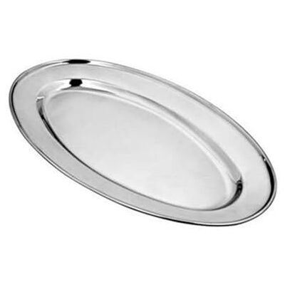 DRW Vassoio ovale in acciaio inox 6 pezzi 35 cm DRW Vassoio ovale in acciaio inox 6 pezzi 35 cm