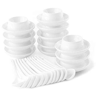 Holst Porzellan Set di portauova in Porcellana con ripiano e Cucchiaio, 24 Pezzi, Bianco, 12 Eier Holst Porzellan Set di portauova in Porcellana con ripiano e Cucchiaio, 24 Pezzi, Bianco, 12 Eier